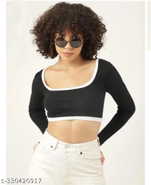 TOP & TUNICS,square neck,v neck,crop top